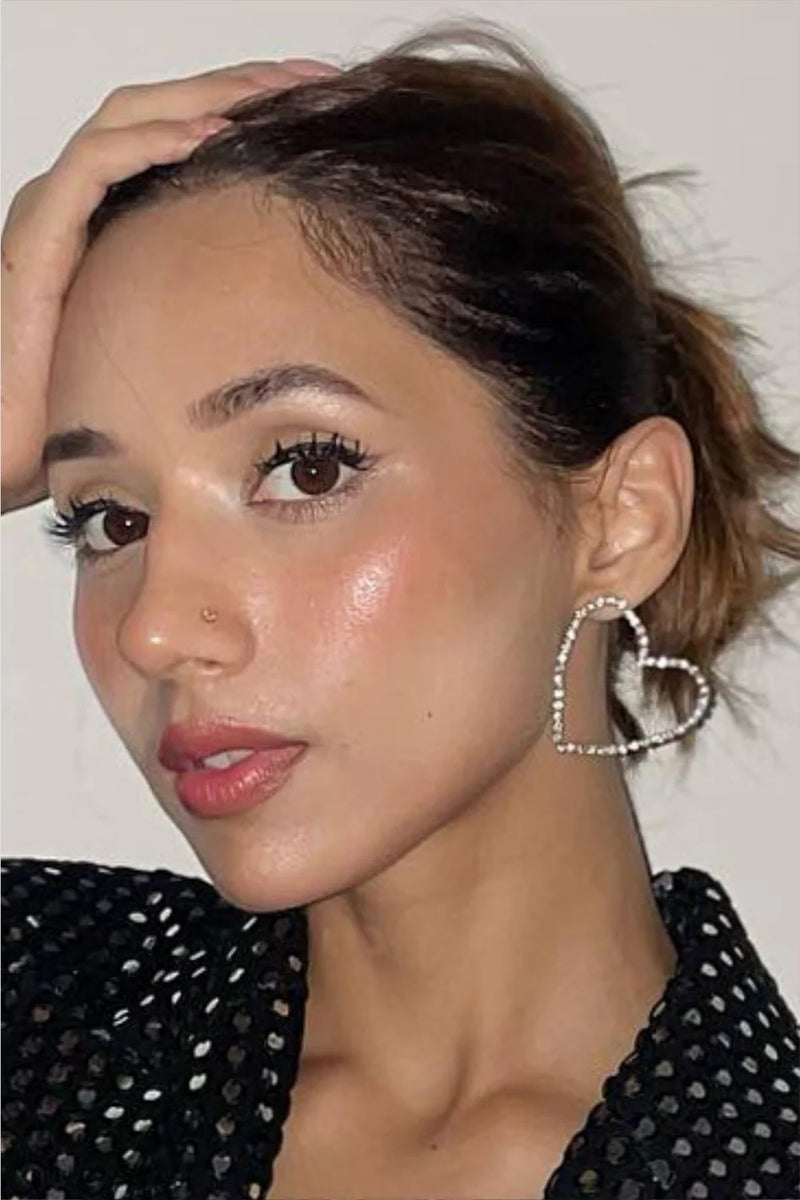 Silver Seed Bead Sweetheart Earrings