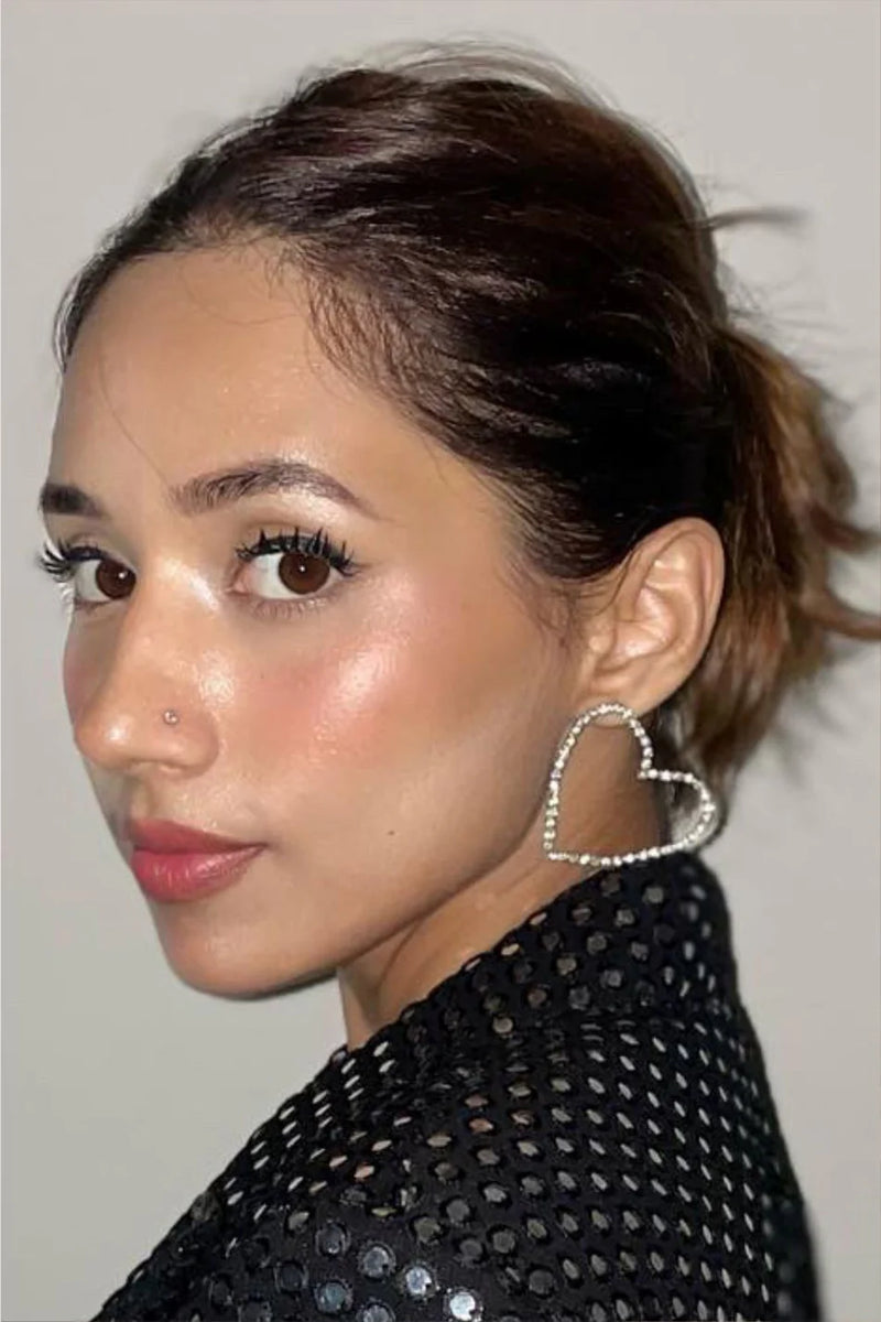 Silver Seed Bead Sweetheart Earrings