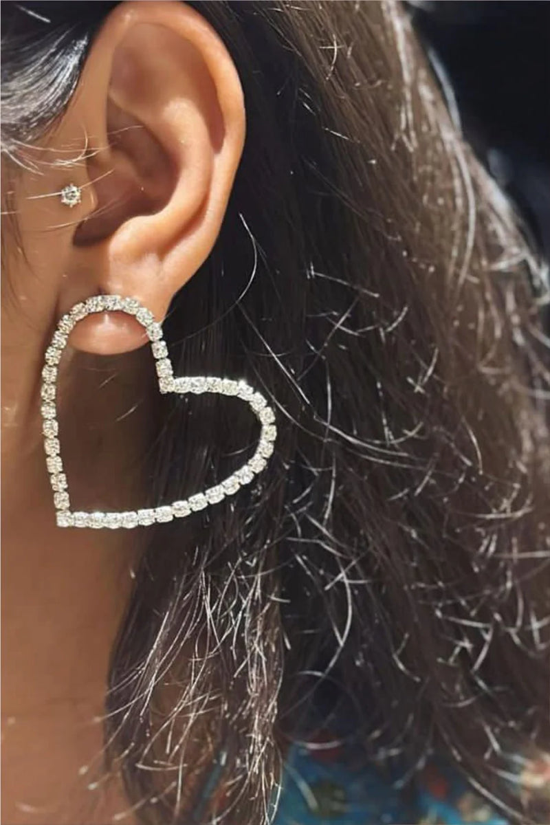 Silver Seed Bead Sweetheart Earrings