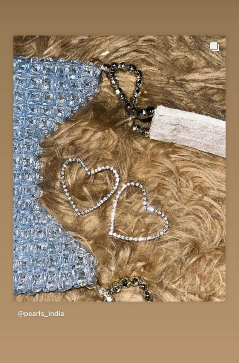 Silver Seed Bead Sweetheart Earrings