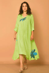 Hemp Tencel Lime Lilly Dress