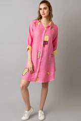 Hemp Tencel Candy Pink Overthinking Shirt