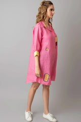 Hemp Tencel Candy Pink Overthinking Shirt