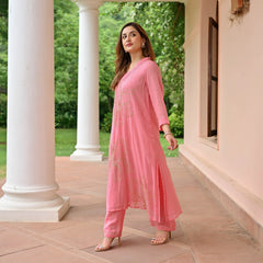 Blush Pink Glow Georgette Kurta Set