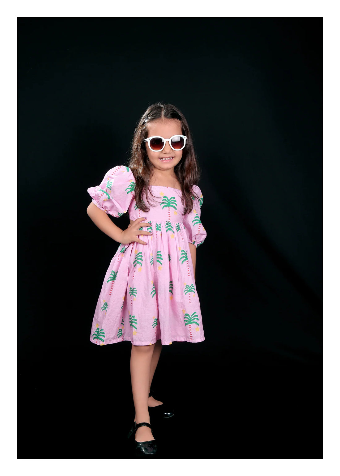 Palm Print Pure Cotton Frock