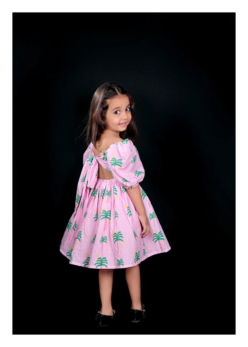 Palm Print Pure Cotton Frock