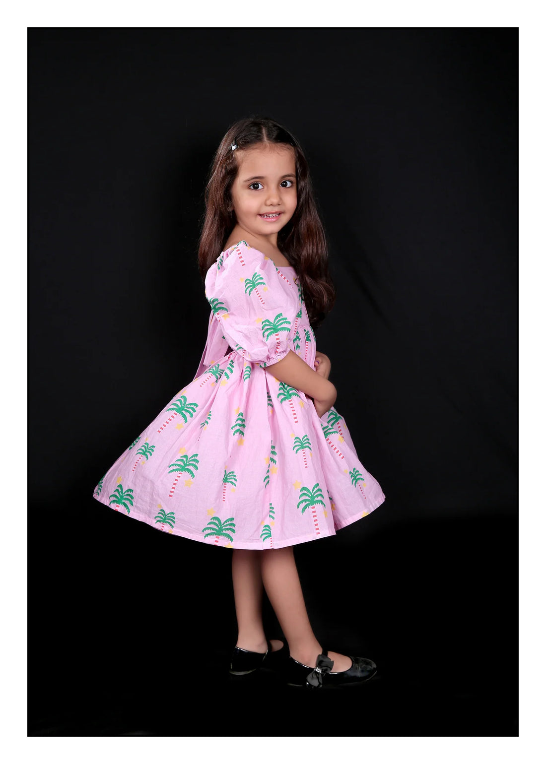 Palm Print Pure Cotton Frock