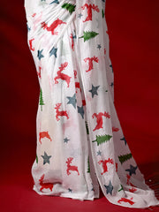 Block print cotton saree