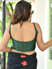 Silk Green Sleeveless Blouse