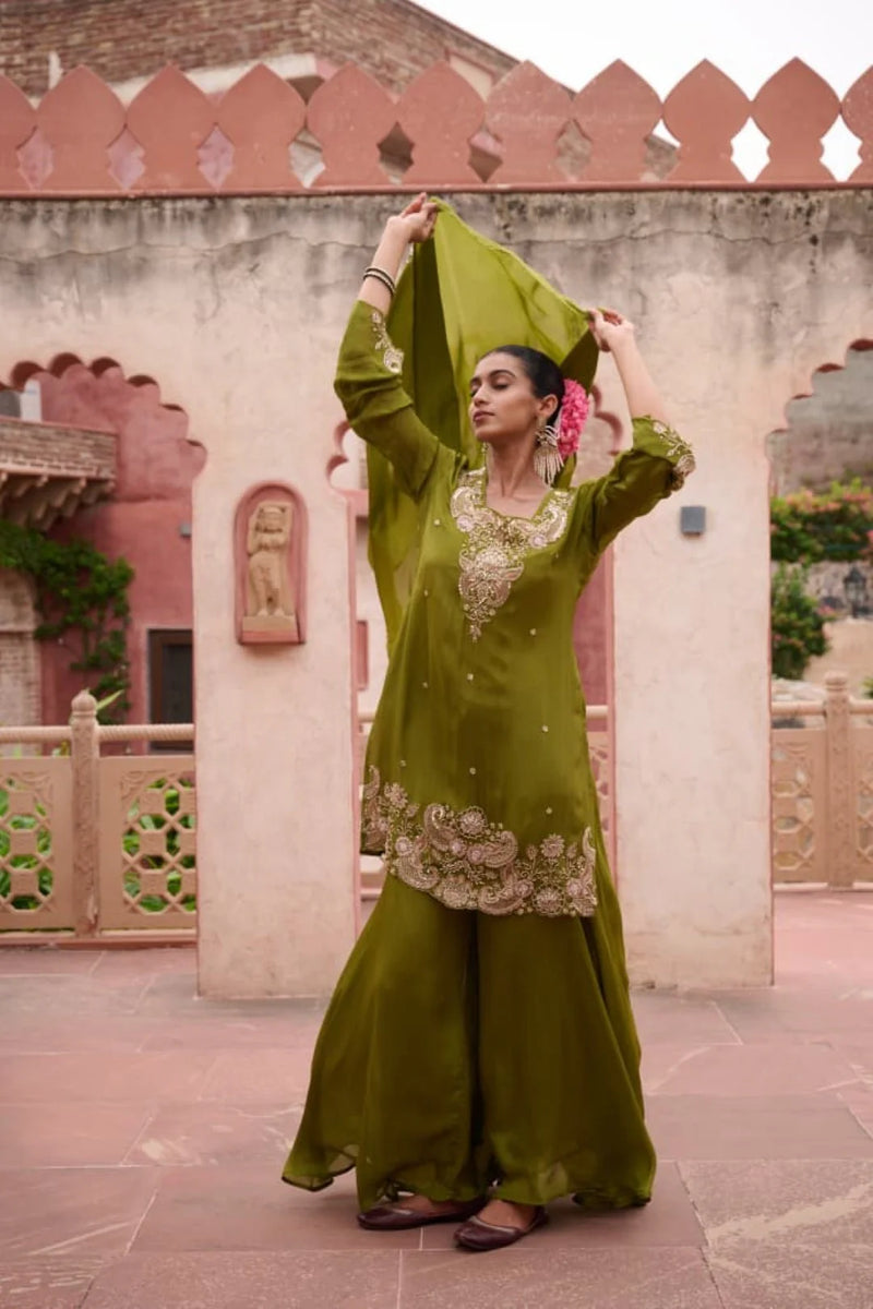 Sangini Oak Chinon Full Work Suit Set