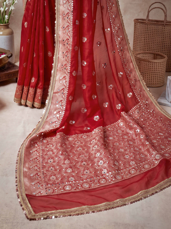 Rani Darbar Banarasi Tissue Saree