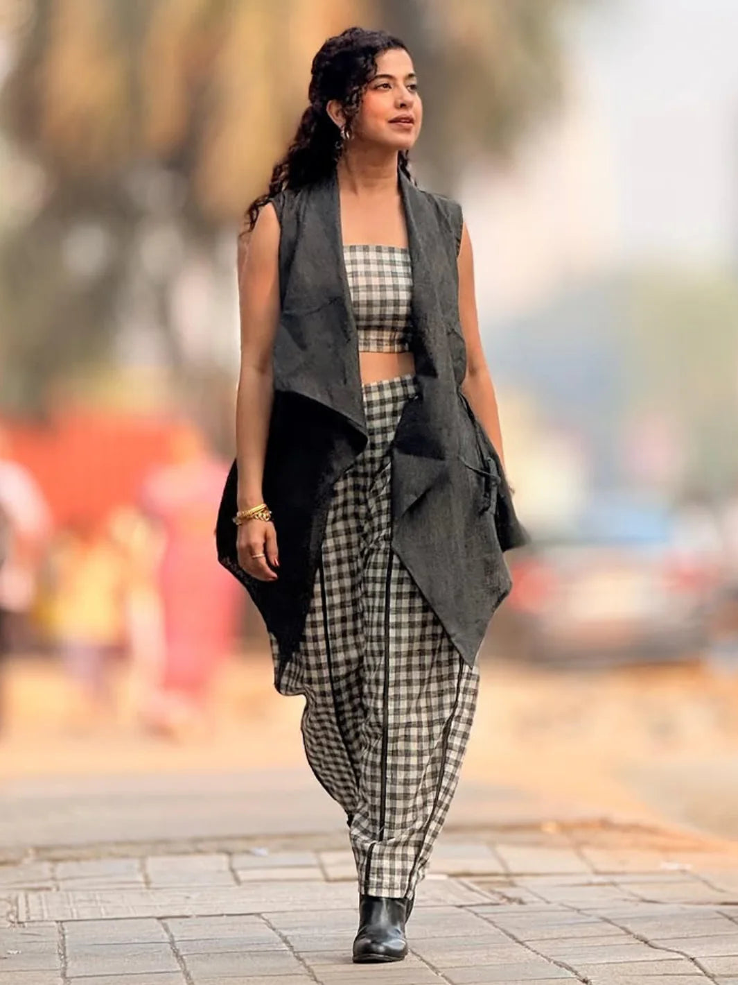 stylish cape and crop top