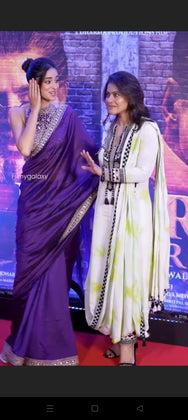 Green Tie Dye Drape Sari Set