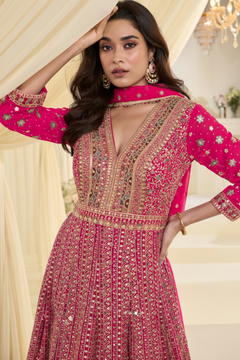 Rani Pink Bridal Anarkali Set