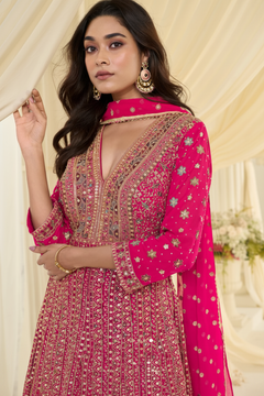 Rani Pink Bridal Anarkali Set