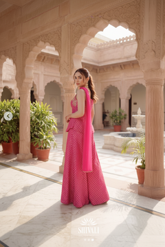 Rani Pink Brocade Sharara Set