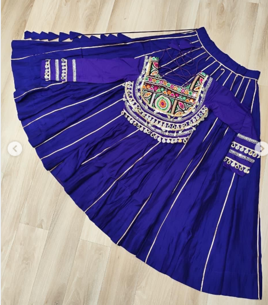 Navratri Lehenga Set with Embroidered Mirror Work Jacket