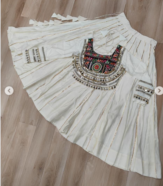 Navratri Lehenga Set with Embroidered Mirror Work Jacket