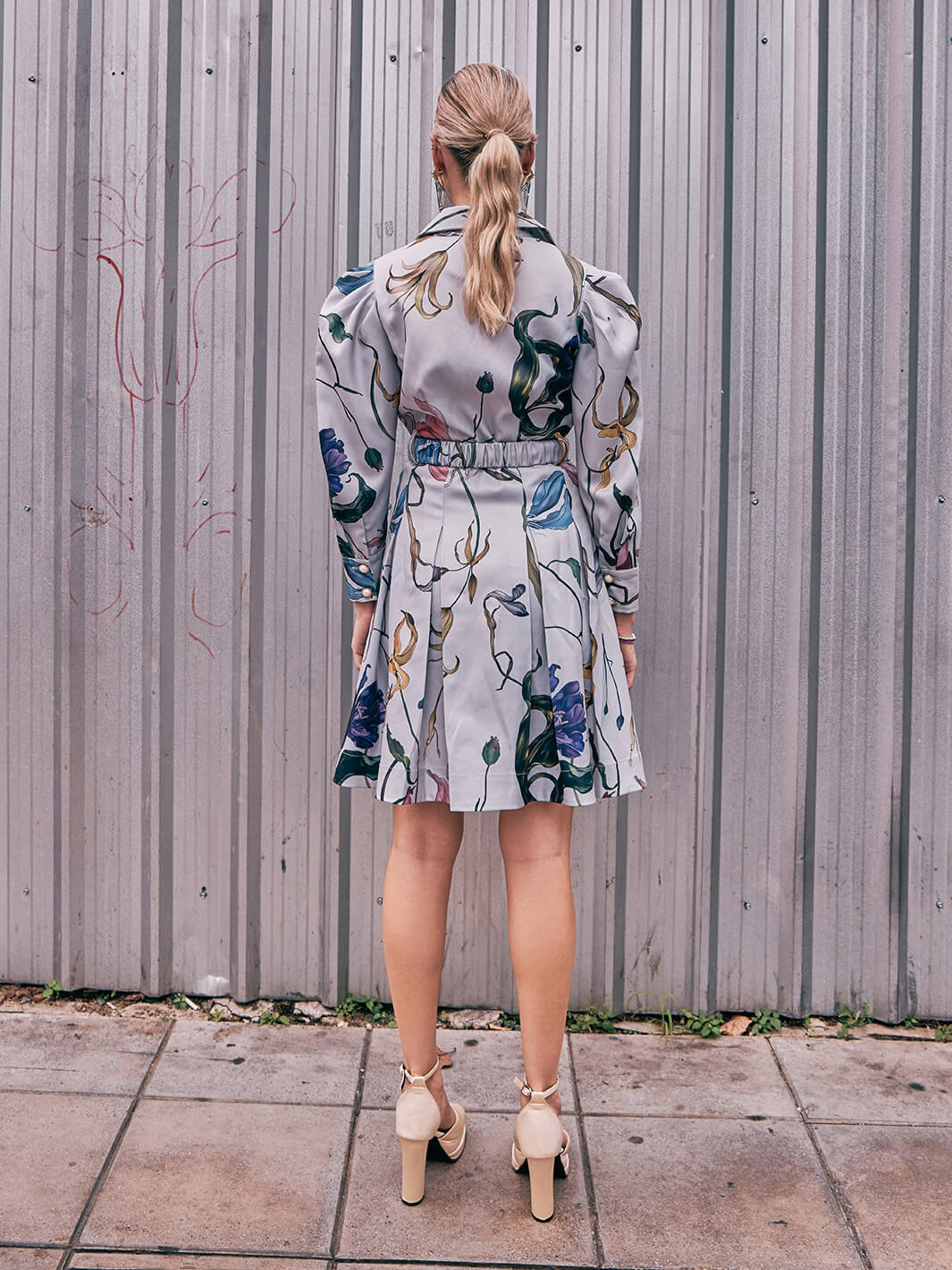 Floral trench dress