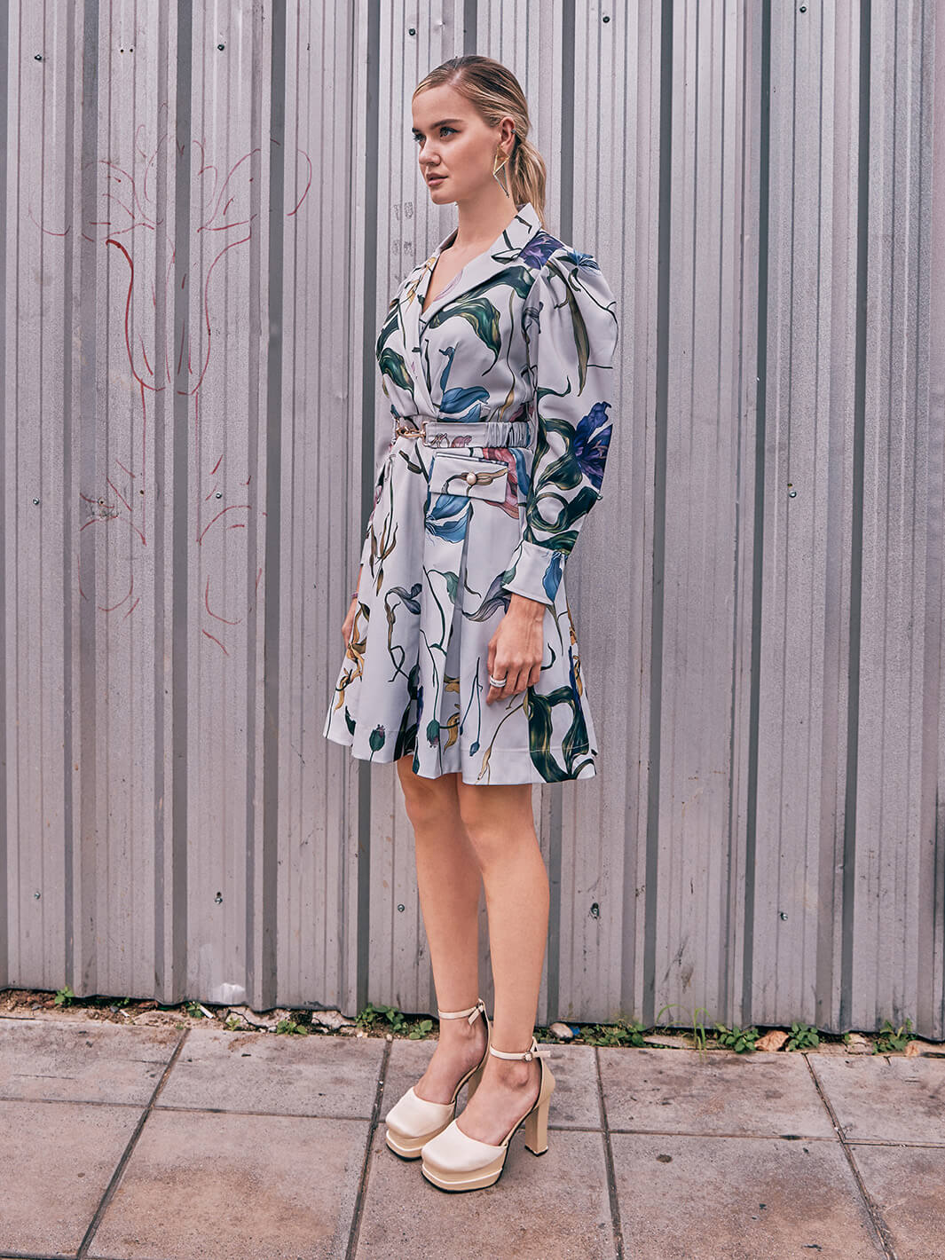 Ivory trench coat dress