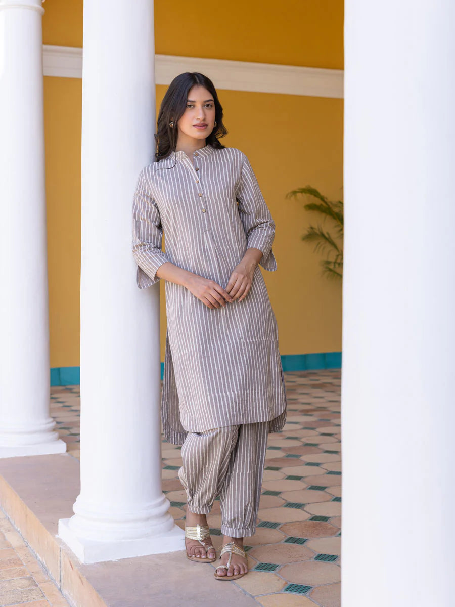 Urban Grey Stripes Palazzo Pants