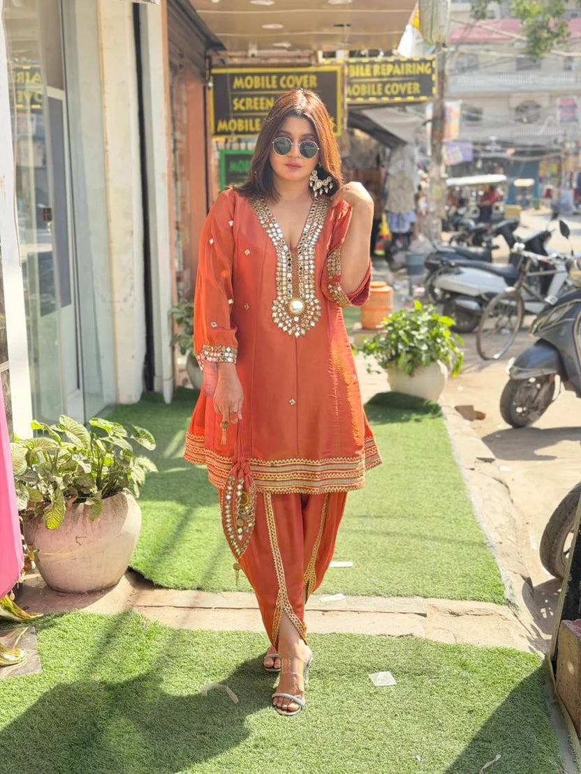 Aarika Lime Festive Dhoti Set