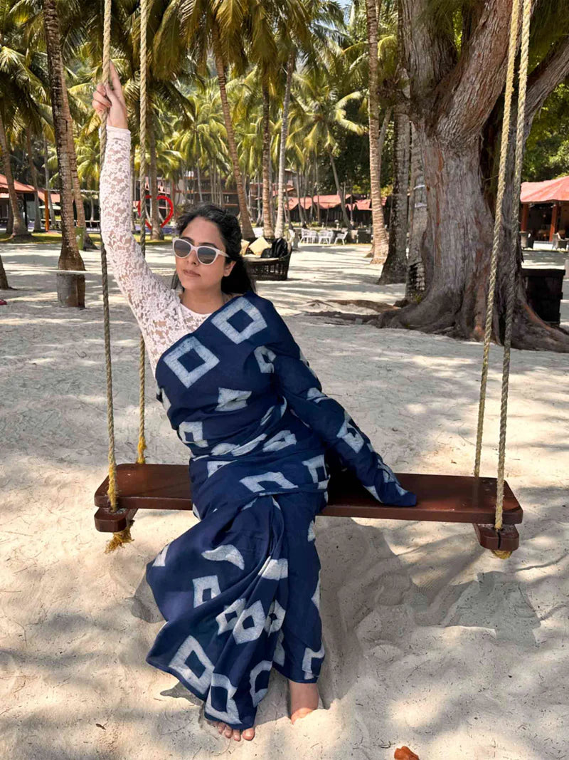 printed cotton saree