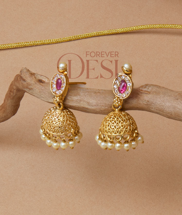 Jhumka Chinchpeti Necklace Set
