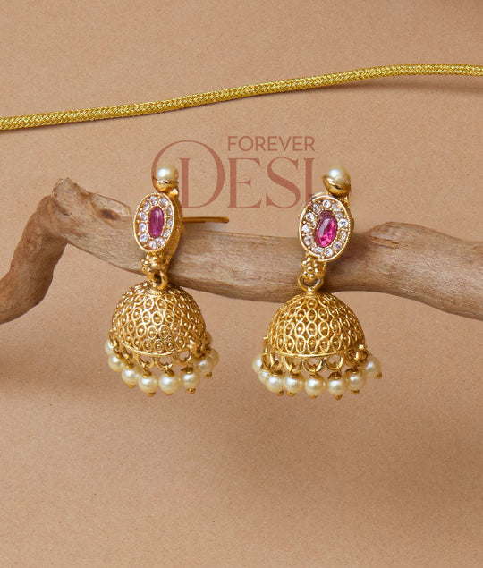 Jhumka Chinchpeti Necklace Set