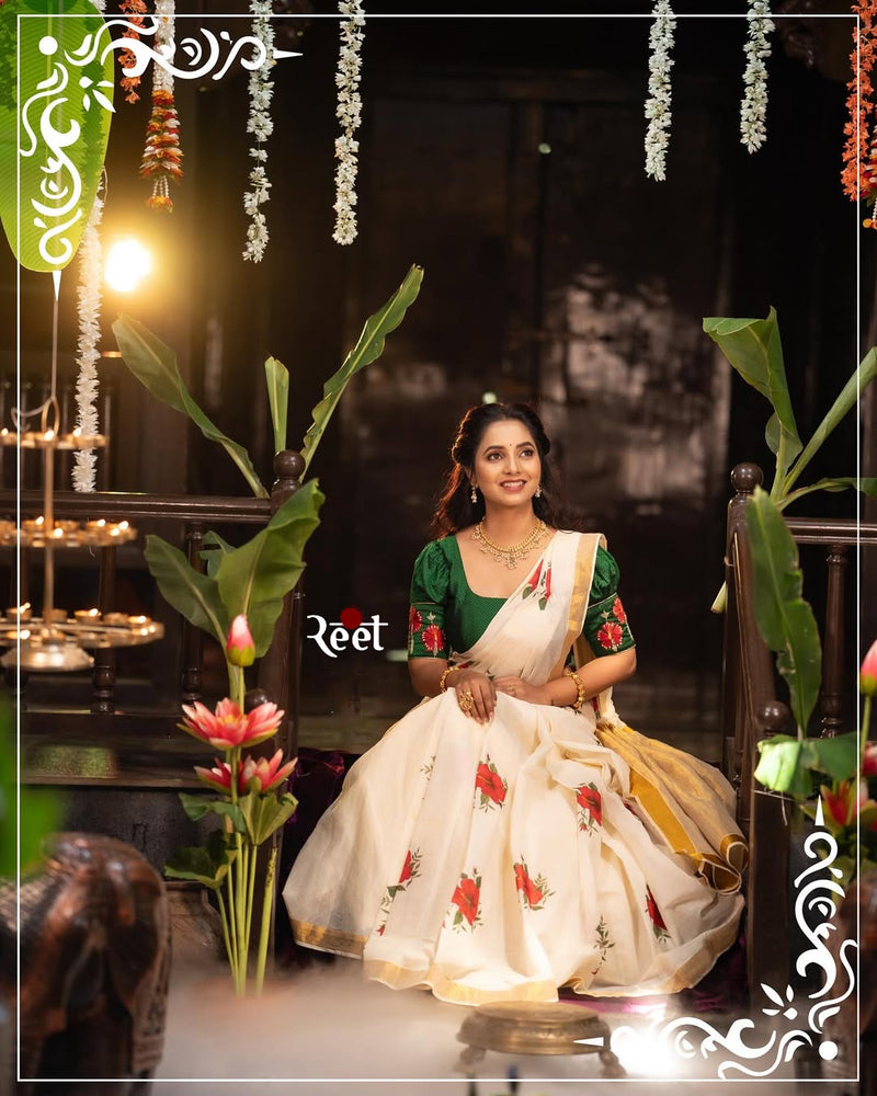 Customized Ganpati theme Khann Saree