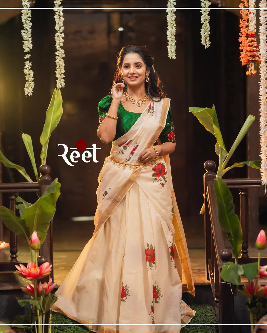Customized Ganpati theme Khann Saree