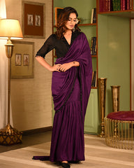 Purple saree for festive occasions