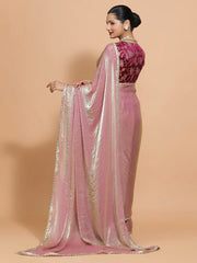 lavender tissue saree
