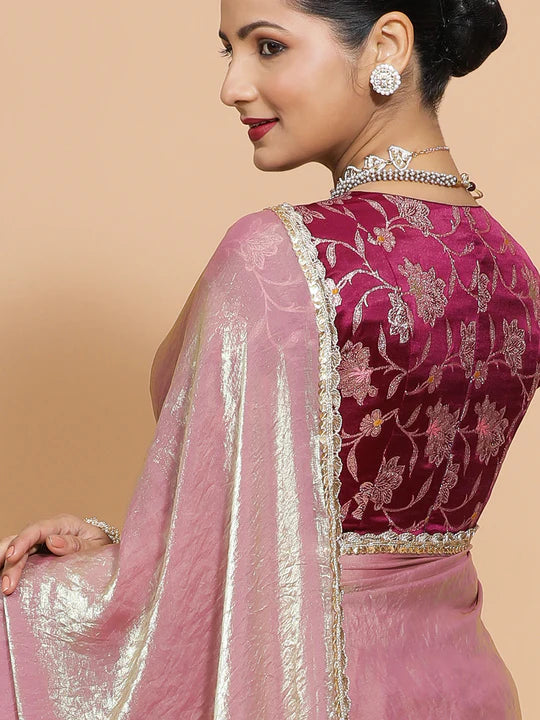 scalloped border saree
