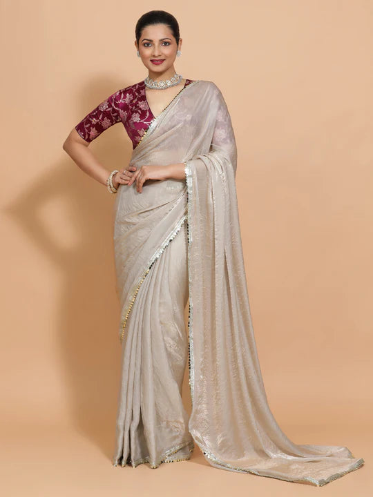 grey color saree