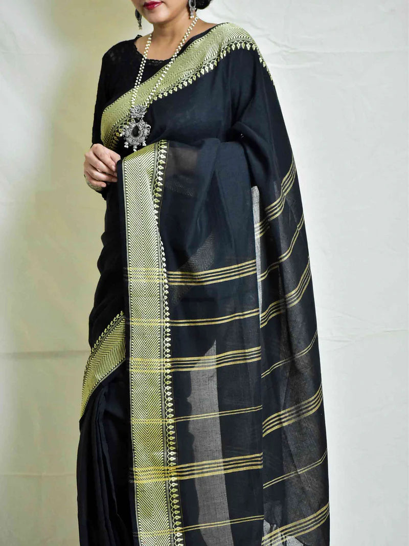 woven border saree
