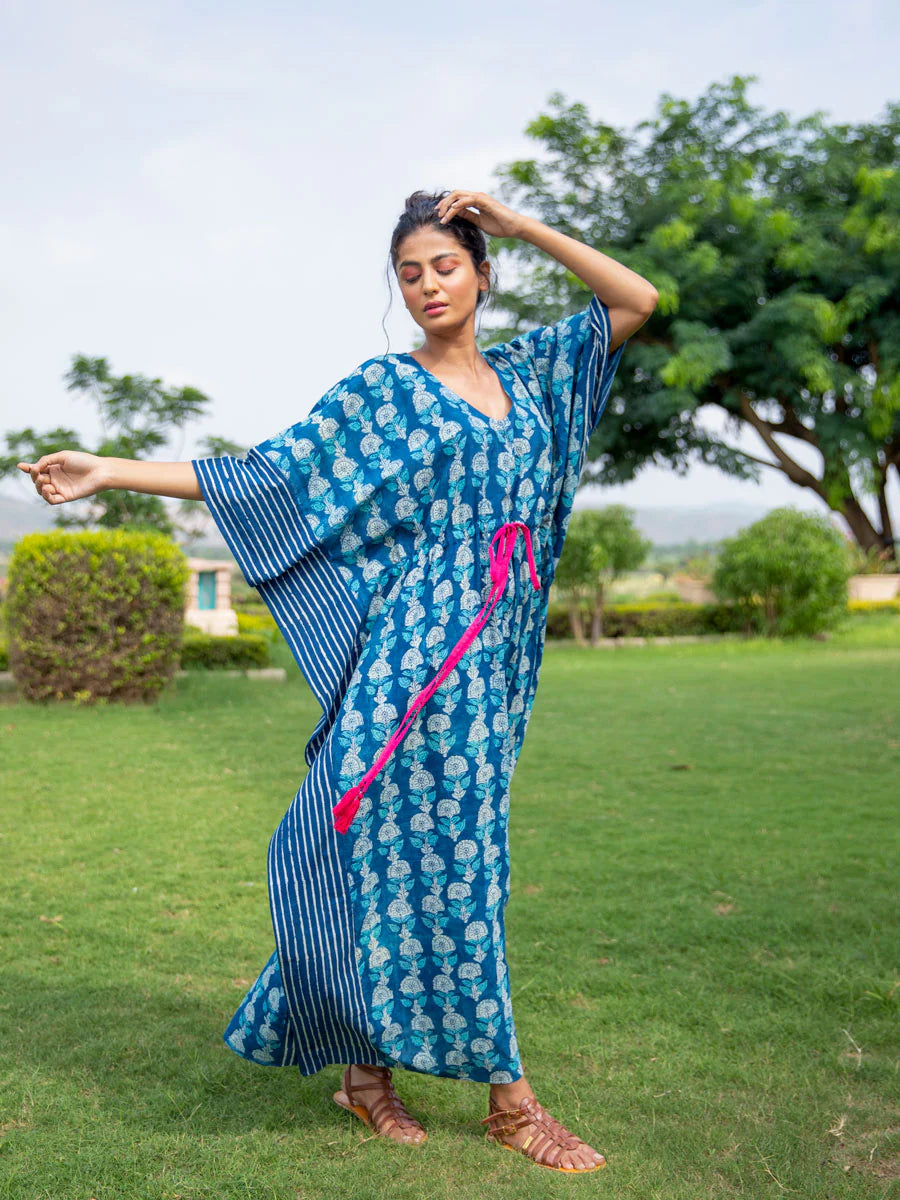 indigo dyed kaftan