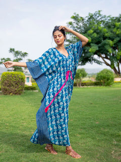 indigo dyed kaftan