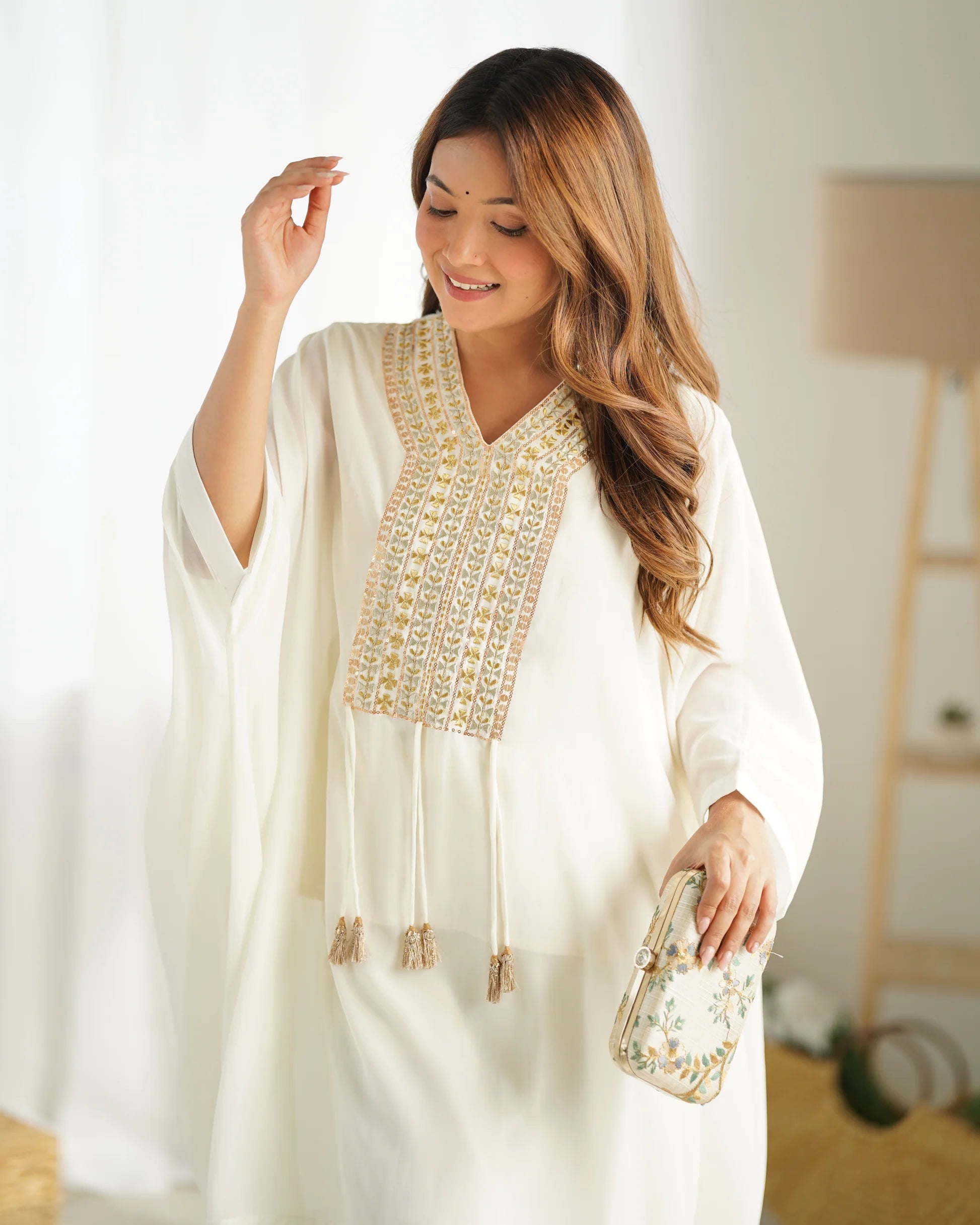 Georgette Off White Co-Ord Set