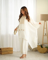 Georgette Off White Co-Ord Set