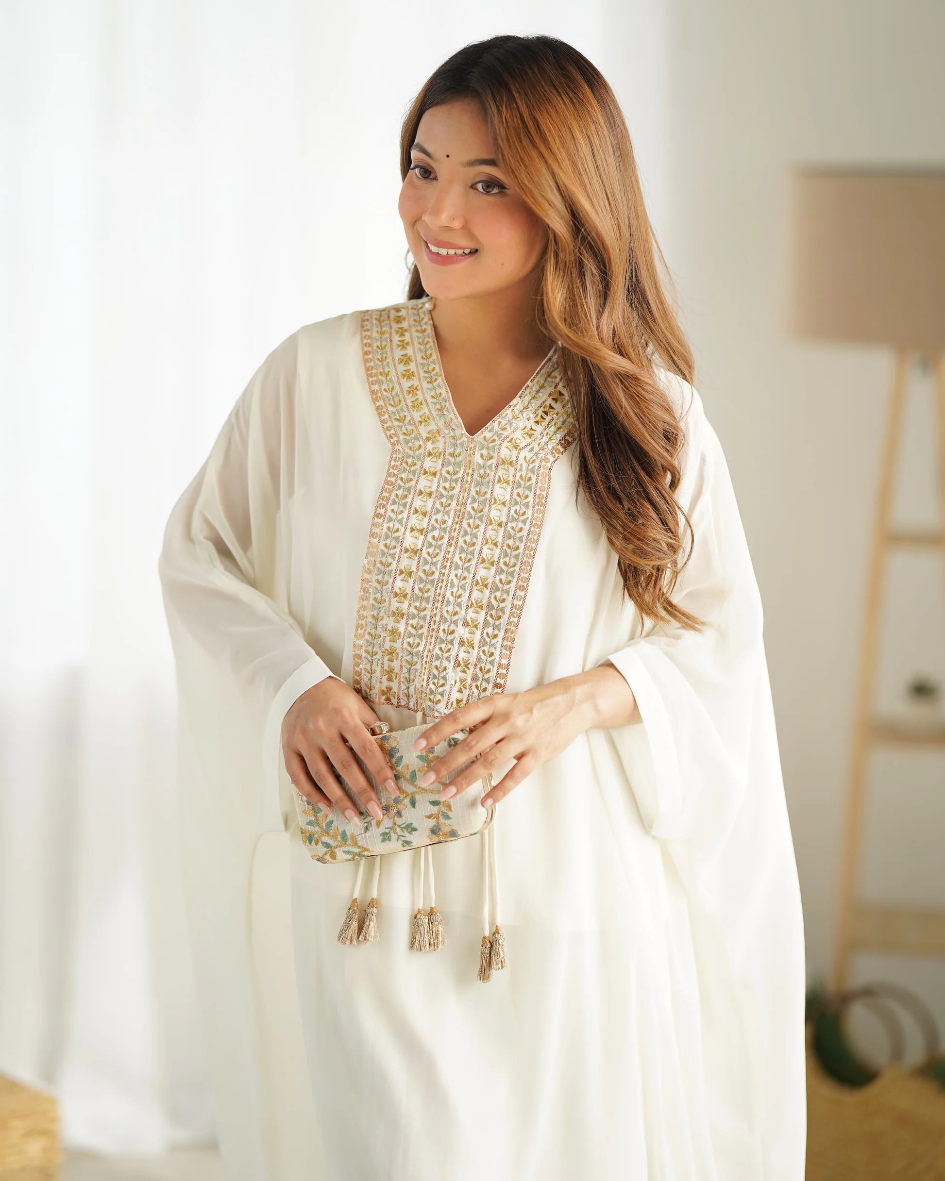 Georgette Off White Co-Ord Set