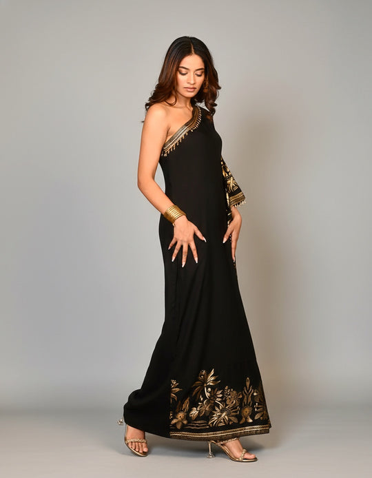 Soft Rayon Foil Luxe Kaftan Dress