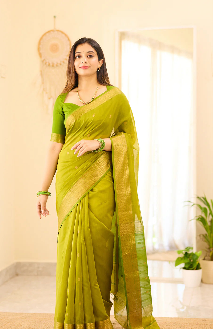 Maheshwari Silk Handloom Cotton Saree