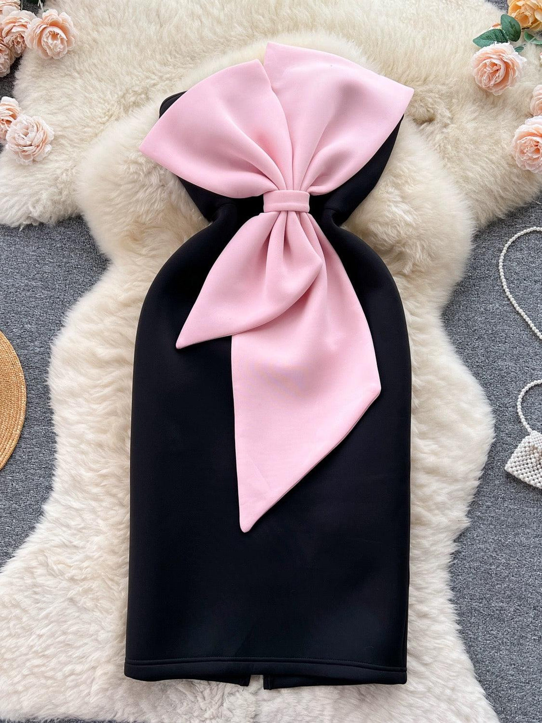 Strapless midi dress