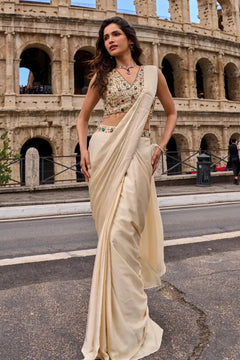 Kashvi Pearl Embellished Pre-Draped Saree Set