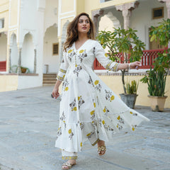 White cotton kurta set