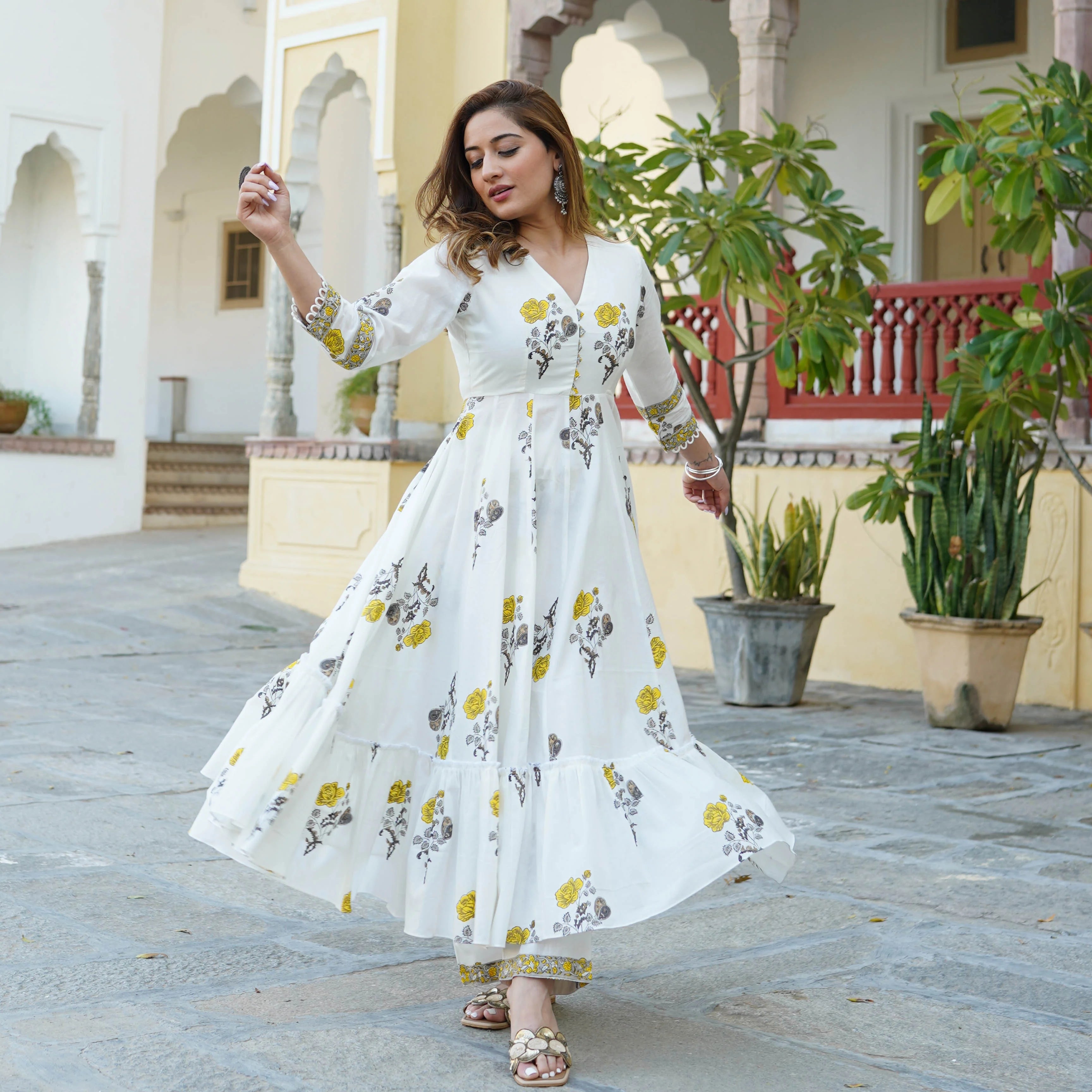 Floral print kurta
