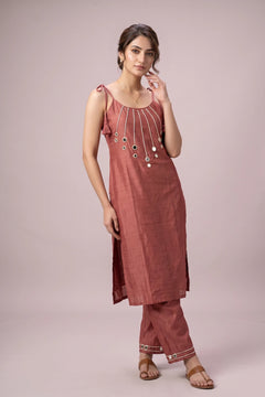 Terracotta Embellished Co-ord Set
