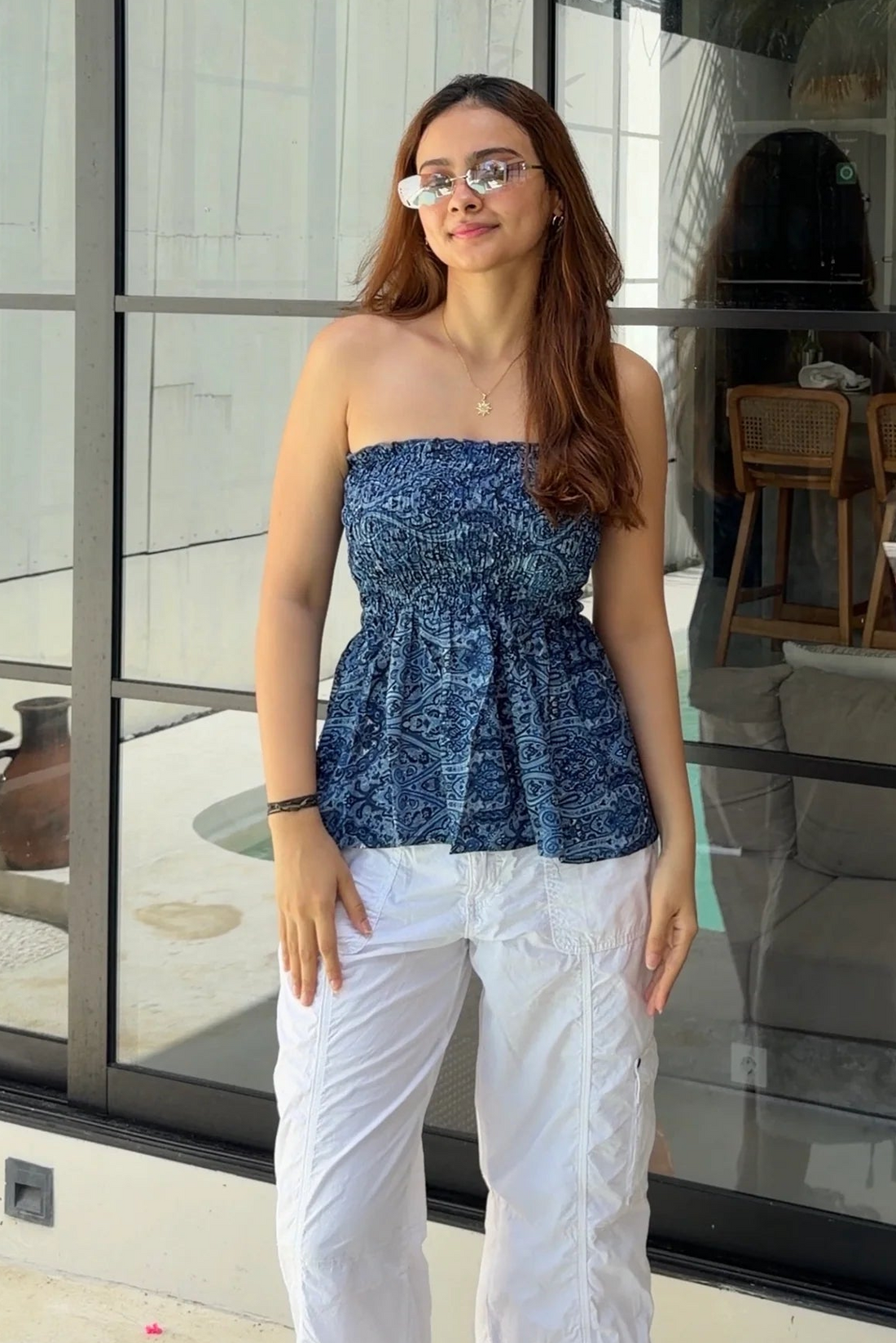 Viscose Silk Smocked Tube Top