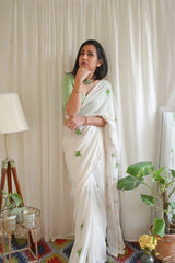 hand-embroidered saree